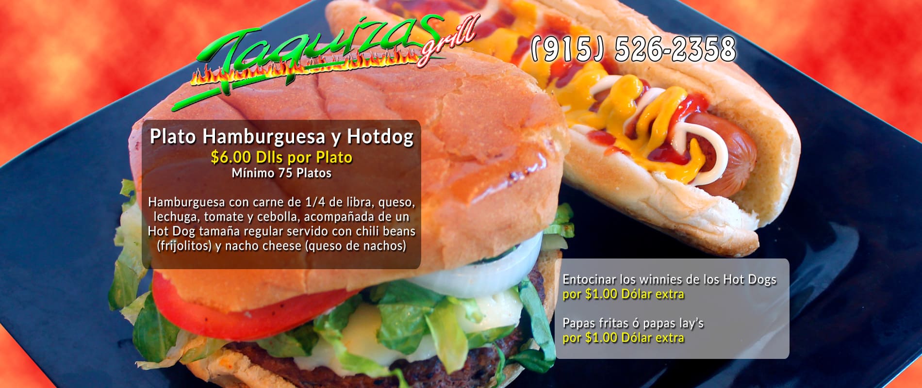 Paquete Hamburguesas con Hot Dog de 1/4 de libra de carne- El Paso Texas